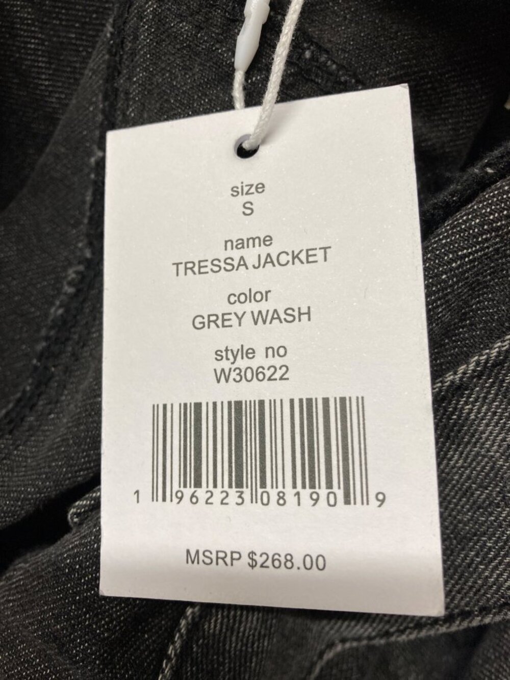 Walter Baker Cropped Denim Jacket - Tressa Cotton Grey Wash, Size Small - Picture 5 of 6